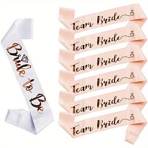 7pcs/set Rose Golden Satin Sash For Bachelorette Party And Wedding Celebrations – Bridal Shower Decorations And Hen Party Supplies Event & Party Supplies Shop Online at Dubai Trades
