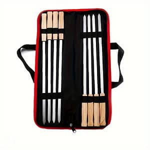 8-pack Stainless Steel Barbecue Skewers With Wooden Handles – Durable Metal Bbq Needle Sticks For Outdoor Grilling And Cooking Essentials. Barbecue Skewers Shop Online at Dubai Trades