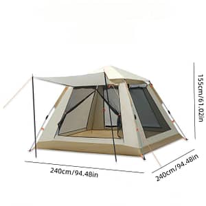 8-person Tent With Canopy – Quick Setup, Netting, Windproof, , Beige, Uv Protection, Multi-band Sunshade, Durable Oxford Fabric, , Campers Accessories Camping & Hiking Shop Online at Dubai Trades