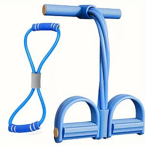 8-shaped Resistance Rope + 4-tube Pedal Puller, Suitable For Sit Up, Fitness, Body Stretching Exercise & Fitness Shop Online at Dubai Trades 2