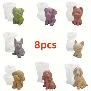 8pcs Mold Silicone Three-dimensional Animal Handmade Plaster Clay Candle Holder Mold Arts, Crafts & Sewing Shop Online at Dubai Trades