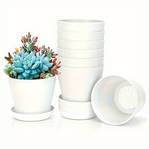 8pcs Plastic Flower Pots With Drainage Holes, Tabletop Bonsai Plant Containers For Indoor And Outdoor Use Gardening & Lawn Care Shop Online at Dubai Trades