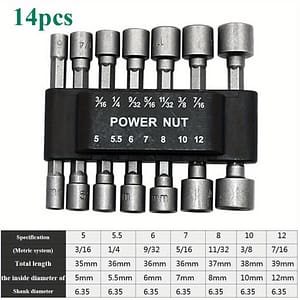 9/14pcs Driver Bits, 1/4 Hexagonal Shank, Crv Screwdrivers, Nut Driver Socket Bits, Power Tools, 5-13 Mm Hand Tools Shop Online at Dubai Trades