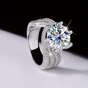 925 Silver 5 Carat Moissanite Ring Moissanite Anniversary Birthday Wedding Engagement Gift Clothing, Shoes & Jewelry Shop Online at Dubai Trades 2