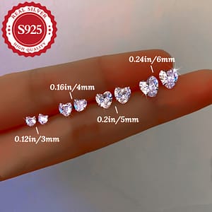 925 Sterling Silver Heart Earrings Hypoallergenic 1 Pair Clothing, Shoes & Jewelry Shop Online at Dubai Trades