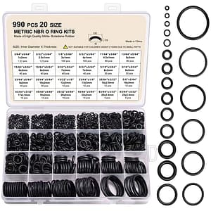 990pcs Nitrile -ring Kit, 70a Durometer, Round Section, Synthetic Rubber Gasket Assortment, 20 Sizes For Pressure Washer, Plumbing, Air & Gas Seals, Heat & Oil Resistant Business, Industry & Science Shop Online at Dubai Trades