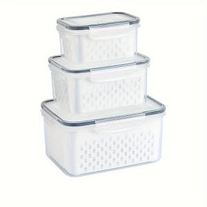 9pcs Set Large Leakproof Fridge Storage Containers With Removable Colander – Dishwasher Safe, Keeps Fruits, Vegetables, Berries & Meat Fresh Longer Home & Kitchen Shop Online at Dubai Trades