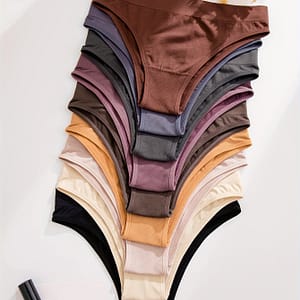9pcs Solid Low Waist Briefs, Comfy Breathable Stretchy Intimates Panties, Women’s Lingerie & Underwear Bikinis Shop Online at Dubai Trades