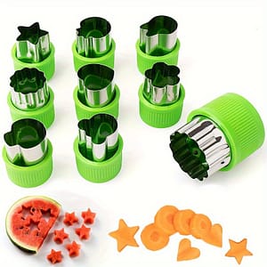 9pcs Stainless Steel Cookie & Vegetable Cutter Set – ‘ Baking, Mini Pies & Fruit Garnishes – Ideal For Holidays & Everyday Use Bakeware Shop Online at Dubai Trades