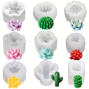 9pcs Succulent Silicone Molds, Candle Molds, 3d Resin Molds, 9pcs 3d Succulent Cactus Candle Molds Silicone, For Candle Soap Making, Wax, Resin Casting, Diy Molds Arts, Crafts & Sewing Shop Online at Dubai Trades