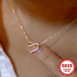 A Delicate And Stylish S925 Silver Heart-shaped Zirconia Necklace With Infinite Luck 8-character Collarbone Chain Design, A Sense For Women’s Jewelry Gifts. Clothing, Shoes & Jewelry Shop Online at Dubai Trades
