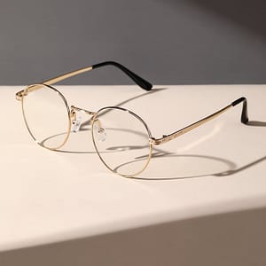 A Pair Of Men’ Metal Oval Glasses With Clear Lenses. Accessories Shop Online at Dubai Trades