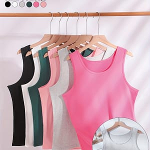 A Set Of 6 Women’s Tank Tops, Summer Layering And Versatile Sleeveless Tops. Camisoles & Tanks Shop Online at Dubai Trades