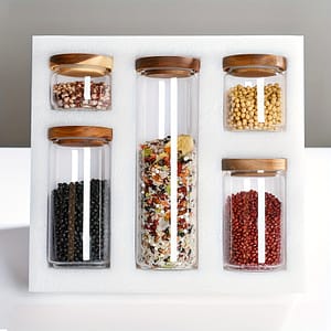 A Set Of Creative Storage Jars, Kitchen Cereals, Glass Sealed Jars, Coffee Bean Circular Sealed Glass Jars, , Safe Transportation Food Jars & Canisters Shop Online at Dubai Trades