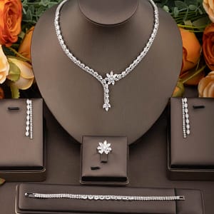 A Set Of Elegant Inlaid Design Necklace, , , And Bracelet Suitable For Women To Wear At Weddings, Banquets, And Parties. Clothing, Shoes & Jewelry Shop Online at Dubai Trades