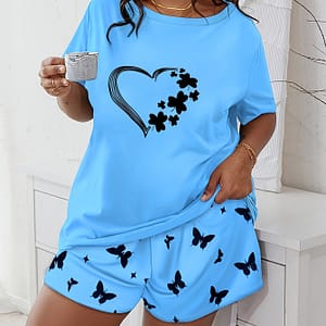 A Two-piece Loungewear Set Consisting Of A Short-sleeve Printed T-shirt And Pants. Clothing, Shoes & Jewelry Shop Online at Dubai Trades