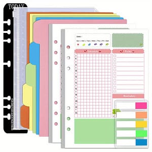 A5 Planner Inserts Daily Planner Refills, 90 Pages 6-ring Loose-leaf Binder Planner Inserts W/divider, Pvc Pouch, Ruler, Index Tab For Journal Calendars, Planners & Personal Organizers Shop Online at Dubai Trades