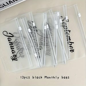 A6 Loose Leaf Monthly Zipper Budget Envelope Binder Ticket Receipt Storage Bag Gift Set 1 Cover + 12 Monthly Bags Binder Accessories Shop Online at Dubai Trades