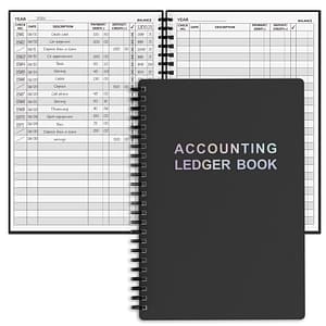 Accounting Ledger Book – A5 Check Register For Small Businesses & Personal Use, Account Book For Tracking Money, Expenses, & Balance, 5.8″ X 8.6″ Notebooks & Writing Pads Shop Online at Dubai Trades