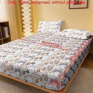 Adorable Print Fitted Sheet – Soft Brushed Polyester, Deep For , Machine Washable – Bedroom & (pillowcase Not Included) Bedding Shop Online at Dubai Trades