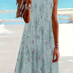 Allover Print Sleeveless Dress, Casual Dress For , Women’s Clothing Clothing Shop Online at Dubai Trades