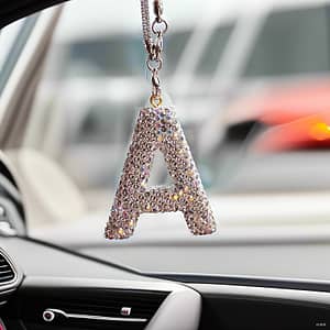 Alphabet Letter Pendant For Vehicle Mirror, Sparkling Rhinestone Hanging Charm, Reflective Ornament – Metal Material Automotive Shop Online at Dubai Trades