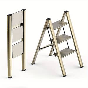 Aluminum Alloy Folding Ladder, Portable & Compact, With Pedals, 300 Lb Capacity, For Home Office Use In Various Room Types Building Supplies Shop Online at Dubai Trades