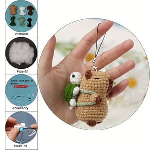 Amigurumi Capybara And Turtle Knitting Diy Craft Kit – Handmade Crochet Animal Creation Set For All Seasons, Multicolor Nylon Material Arts, Crafts & Sewing Shop Online at Dubai Trades