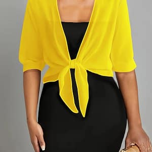 An Elegant Front-button Sheer Shirt With A Shawl Design. Blouses Shop Online at Dubai Trades