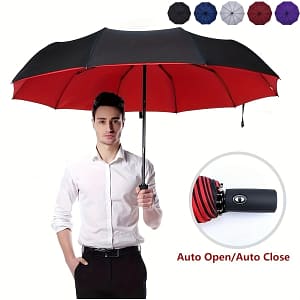Automatic Open/close, Windproof Umbrella – , Thickened Canopy For Enhanced Rain Protection, Ideal For Business Use, Automatic Folding Umbrella Clothing, Shoes & Jewelry Shop Online at Dubai Trades