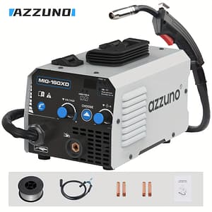 Azzuno Mig-200dx Mini Portable Welder, 220v Semi-automatic With Flux Cored Wire, Compact Iron Construction For Home Use, Includes Welding Rods & Accessories Business, Industry & Science Shop Online at Dubai Trades