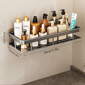 Bathroom Storage Rack, Bathroom Shelves, No-drill Wall Mount Corner Shelf, Storage Rack For Toilet Shampoo Organizer, Bathroom Accessories Bath Shop Online at Dubai Trades
