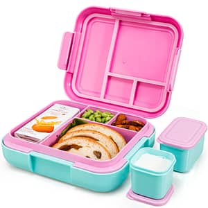 Bento Lunch Box, Lunch Box With 2 Modular Containers – 4 Compartments, Leak-proof, Portable Handle, Microwave/dishwasher Safe, Bpa-free. Home & Kitchen Shop Online at Dubai Trades 2