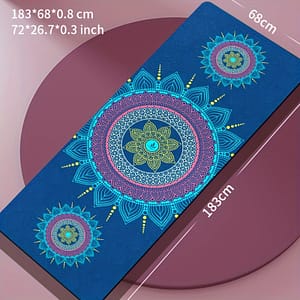 Blue Geometric Print Tpe Yoga Mat, 27″x72″, Non-slip, For Fitness & Training Exercise & Fitness Shop Online at Dubai Trades
