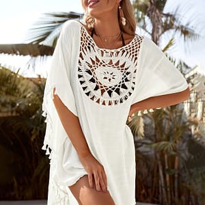 Bohemian Boho Women’s Loose Beach Vacation Tassel Tassel Sun Protection Shirt Clothing Shop Online at Dubai Trades