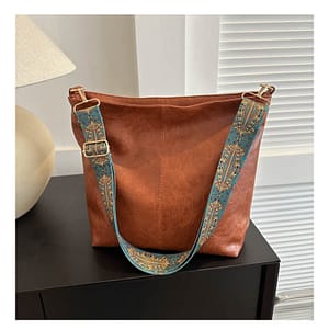 Bohemian Style Large Capacity Tote Bag For Women – Vintage Wide Strap Shoulder & Crossbody Bag With Intricate Embroidery, High-quality Synthetic, White Clothing, Shoes & Jewelry Shop Online at Dubai Trades
