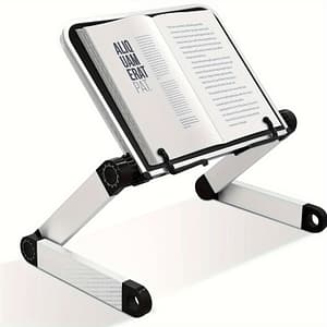 Book Stand Laptop Stand Adjustable And Lightweight Aluminum Book Holder Stand With 2 Flexible Paper Clips, Ergonomic Book Holder For Tablets, Magazines, Documents Book Stands Shop Online at Dubai Trades 2