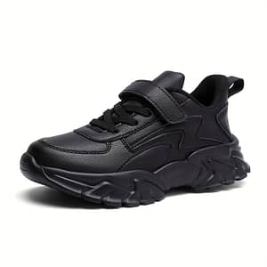 Boys’ Lightweight Breathable Low-top Sneakers With Closure – Black Striped Synthetic & Eva Sole For , Casual School & Casual Attire, Boy Shoes Boys Shop Online at Dubai Trades 2