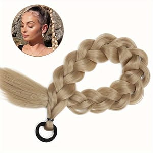 Braided Long Ponytail Extensions With Band Hair Synthetic Fiber 24inch Blonde Braids Pony Tail Hair Accessories For Use Halloween Christmas Beauty & Personal Care Shop Online at Dubai Trades