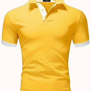 Breathable Regular Fit Golf Shirt, Men’s Casual V-neck T-shirt Short Sleeve For Summer, Men’s Clothing Active Shop Online at Dubai Trades