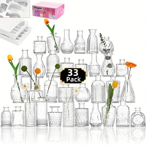 Bud Vase Set, 4-33pcs – Elegant Clear Glass Mini Vases For , Wedding Centerpieces & Home Table Decor, For Spring Home & Kitchen Shop Online at Dubai Trades