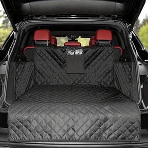 Build, Suv Cargo Liner For Dogs, 3-layer Pet Seat Cover, Non-slip, Large Universal Fit, Black, Black Quilted Fabric Design With Reflective Strips, Dog Car Seat Protector Car Travel Accessories Shop Online at Dubai Trades