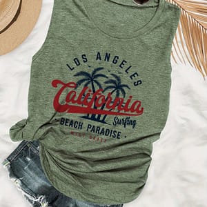 California Print Top, Casual Crew Neck Top For Summer, Women’s Clothing Clothing Shop Online at Dubai Trades