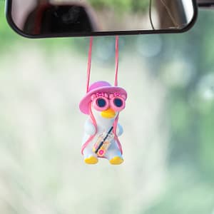 Car Accessories For Women Girl Of Swinging Duck Car Hanging Ornament Cute Car Mirror Hanging Rear View Mirror Hanging Accessories Car Pendant Automotive Shop Online at Dubai Trades