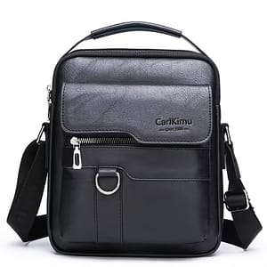 Carlkimi Men’s Business Casual Satchel Bag, Khaki With Studded Details, Lightweight Daily Commute Shoulder Bag With Adjustable Strap, Zipper Closure, Polyester Lining Briefcases Shop Online at Dubai Trades