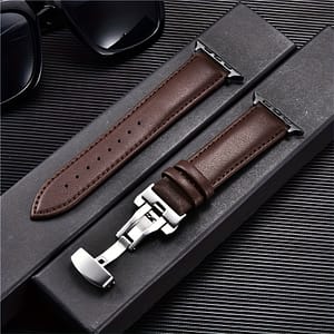 Casual Pu Leather Strap For Watch Ultra 6 Se 5 4 3 2 1 With Buckle Strap For Iwatch Band 38/40/41 Mm 42/44/45/49 Mm Electronics Shop Online at Dubai Trades
