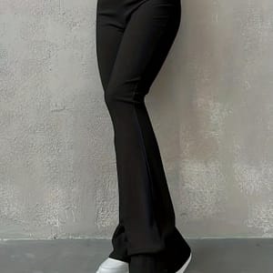 Casual Ribbed Simple Slim Leggings Solid Color High Waist Fashion Trousers Clothing Shop Online at Dubai Trades