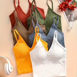 Casual Solid Color Bralette, , For Adult Camisoles & Tanks Shop Online at Dubai Trades