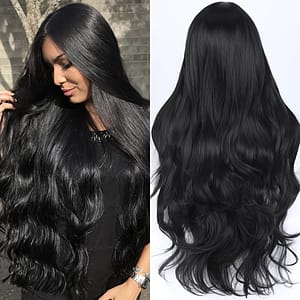 Chic 28″ Wave Wig For Women – Natural Look, Middle Part, Heat Resistant Synthetic Hair, Cosplay & Christmas Parties, Hot Water Setting, Wavy Wig Beauty & Personal Care Shop Online at Dubai Trades