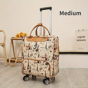 Chic Parisian-themed Women’s Bag –, Hand Washable, Rolling Suitcase With Multiple Compartments, Mixed Colors, Short Trips & Business Travel, Luggage For Travel Clothing, Shoes & Jewelry Shop Online at Dubai Trades